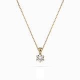 Diamond Pendant Necklace Round 0.2ct by Qutahia Jewellery