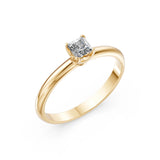 Solitaire Diamond Ring Princess 0.4ct by Qutahia Jewellery