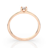 Solitaire Diamond Ring Round 0.1ct by Qutahia Jewellery