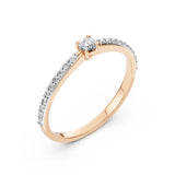 Solitaire Eternity Diamond Ring Round 0.1ct by Qutahia Jewellery