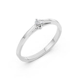 Solitaire Diamond Ring Round 0.1ct by Qutahia Jewellery