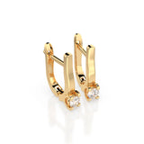Small Diamond Earrings Round 0.2ct by Qutahia Jewellery