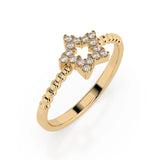 Minimalist Diamond Ring Round 0.09ct by Qutahia Jewellery