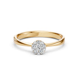 Illusion Diamond Ring Round 0.06ct by Qutahia Jewellery