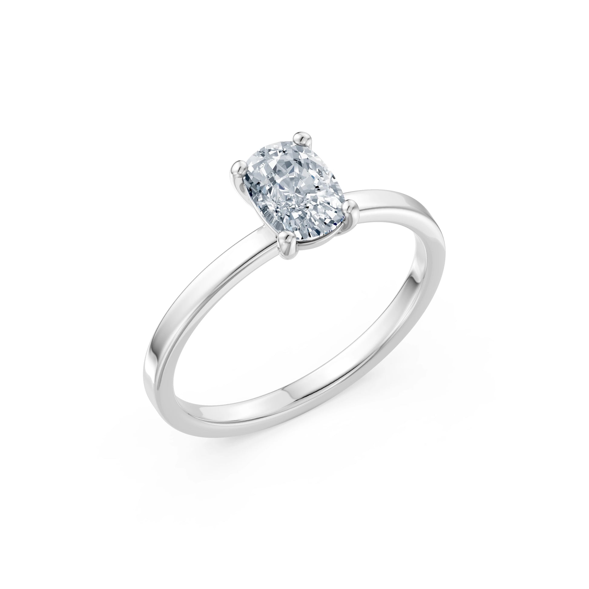 Cushion Lab Grown Diamond Solitaire Engagement Ring 1.0ct by Qutahia Jewellery