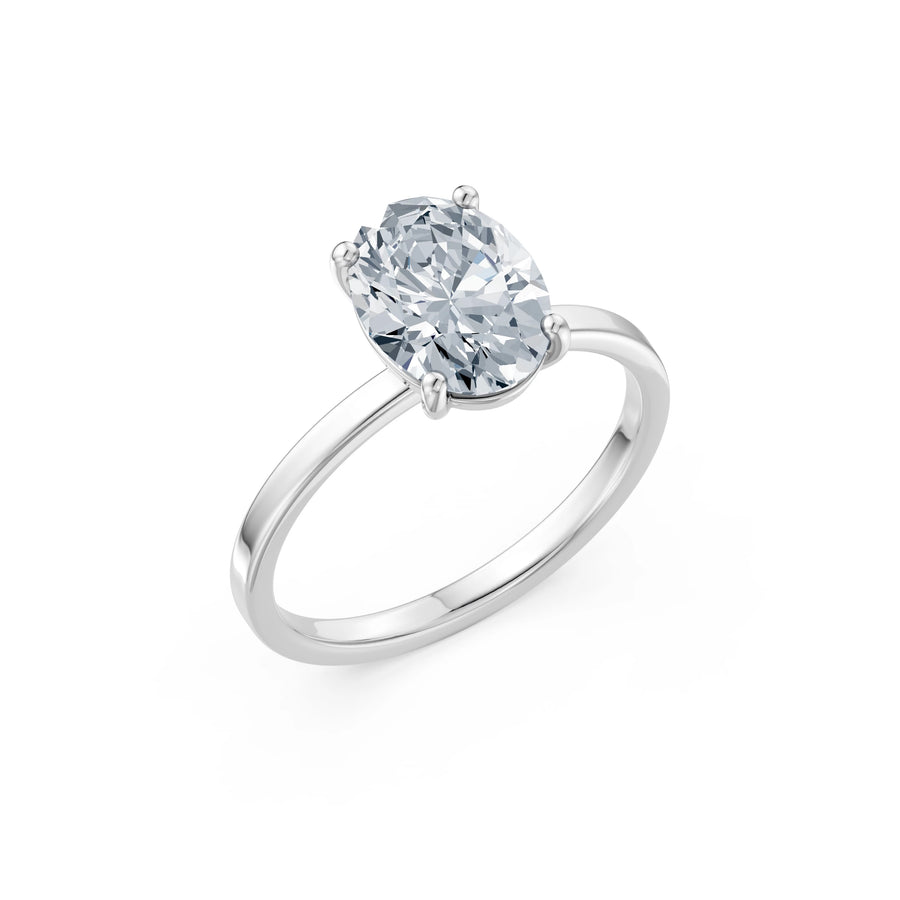 Oval Lab Grown Diamond Solitaire Engagement Ring 2.0ct by Qutahia Jewellery