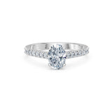 Oval Lab Grown Diamond Slim Pave Eternity Ring 1.0ct by Qutahia Jewellery