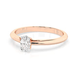 Solitaire Diamond Ring Oval 0.3ct by Qutahia Jewellery