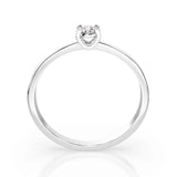 Solitaire Diamond Ring Round 0.1ct by Qutahia Jewellery
