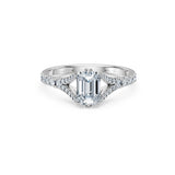 Emerald Lab Grown Diamond Micro Pave Eternity Ring 1.0ct by Qutahia Jewellery