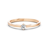 Solitaire Diamond Ring Round 0.1ct by Qutahia Jewellery