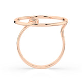 Minimalist Diamond Ring Round 0.03ct by Qutahia Jewellery