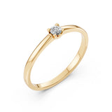 Solitaire Diamond Ring Round 0.1ct by Qutahia Jewellery