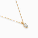 Diamond Pendant Necklace Oval 0.3ct by Qutahia Jewellery