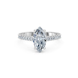 Marquise Lab Grown Diamond Slim Pave Eternity Ring 1.5ct by Qutahia Jewellery