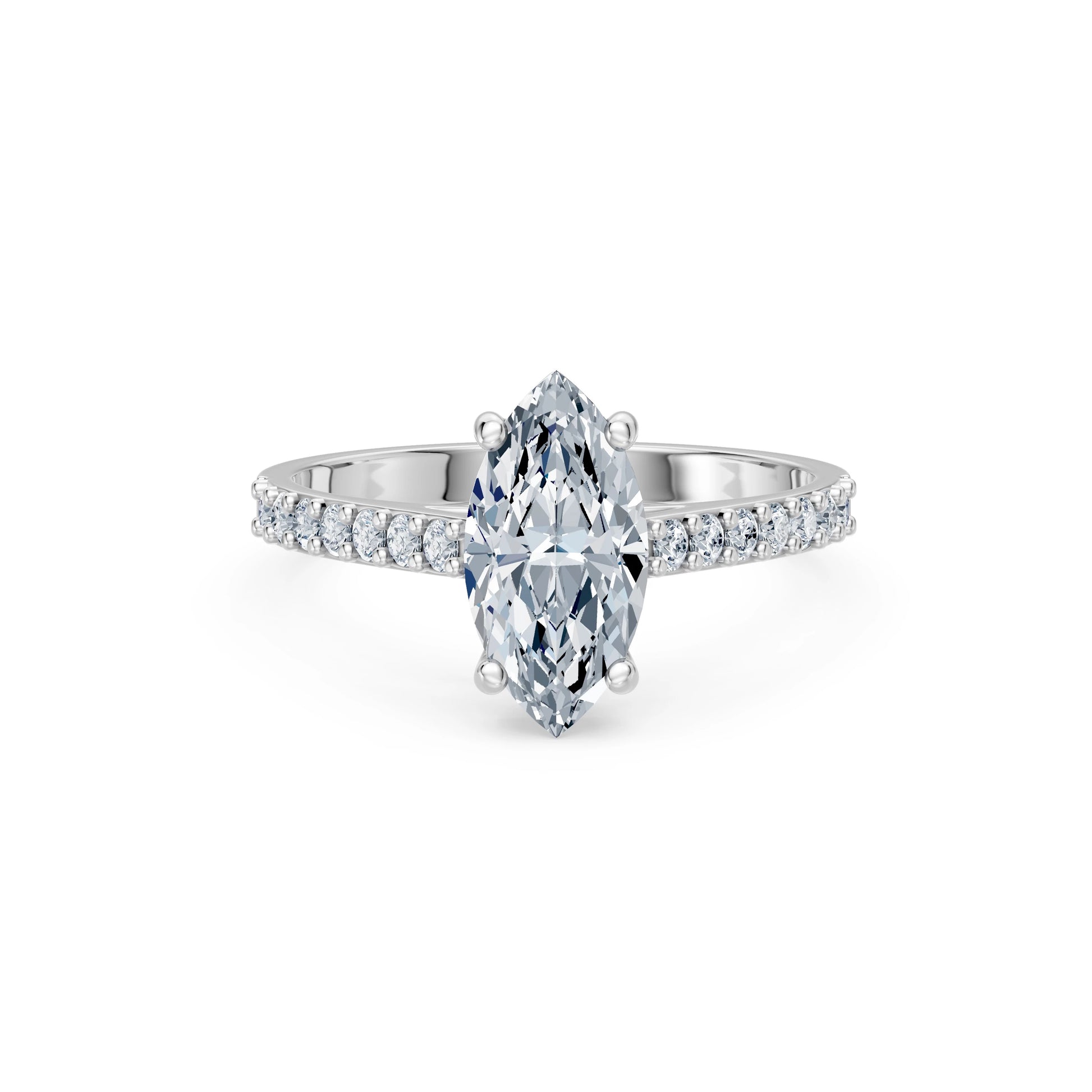 Marquise Lab Grown Diamond Slim Pave Eternity Ring 1.5ct by Qutahia Jewellery