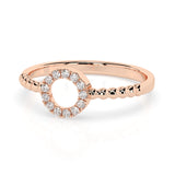 Minimalist Diamond Ring Round 0.08ct by Qutahia Jewellery