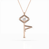 Delicate Diamond Necklace Round 0.1ct by Qutahia Jewellery