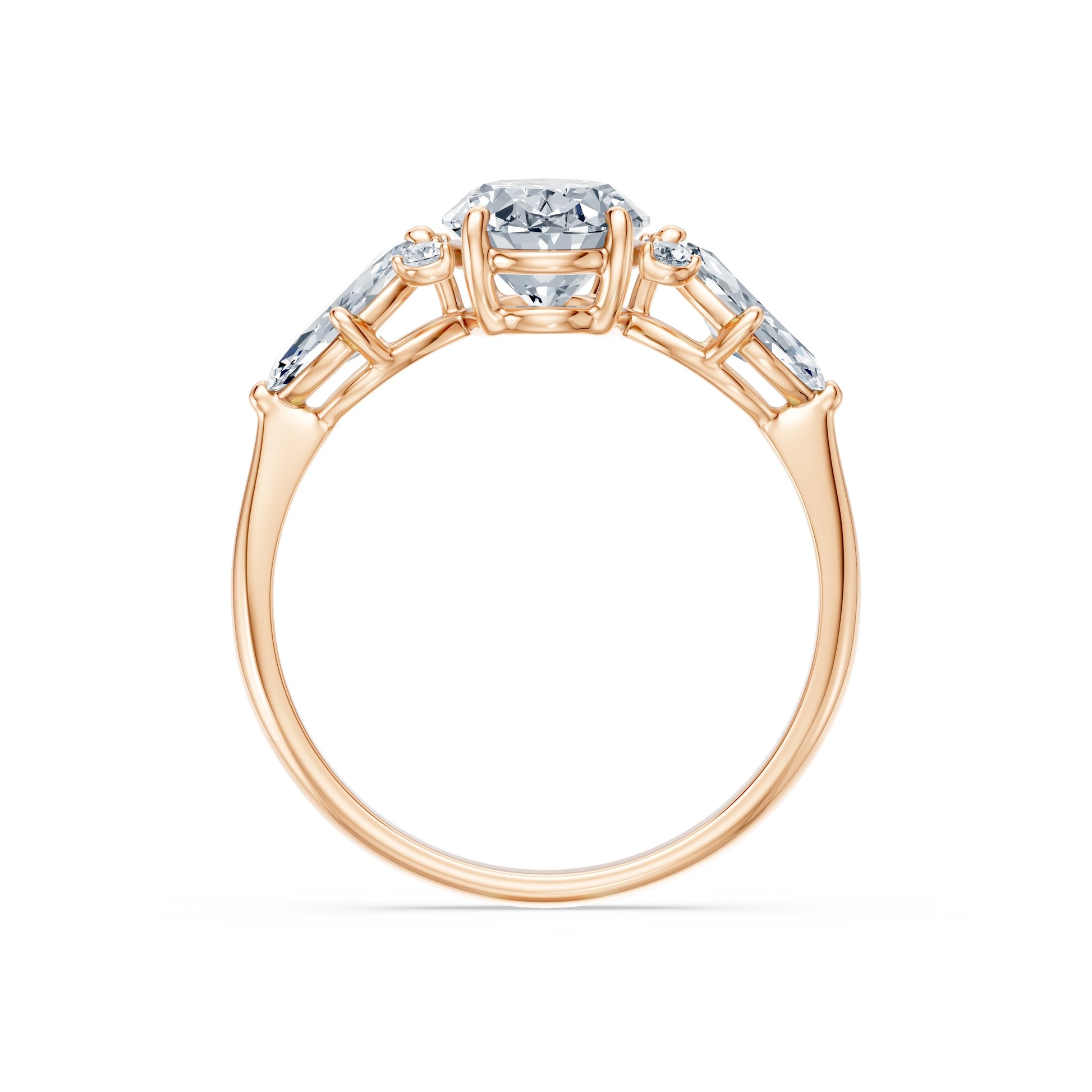 Oval Lab Grown Diamond Side Stone Eternity Ring 1.5ct by Qutahia Jewellery