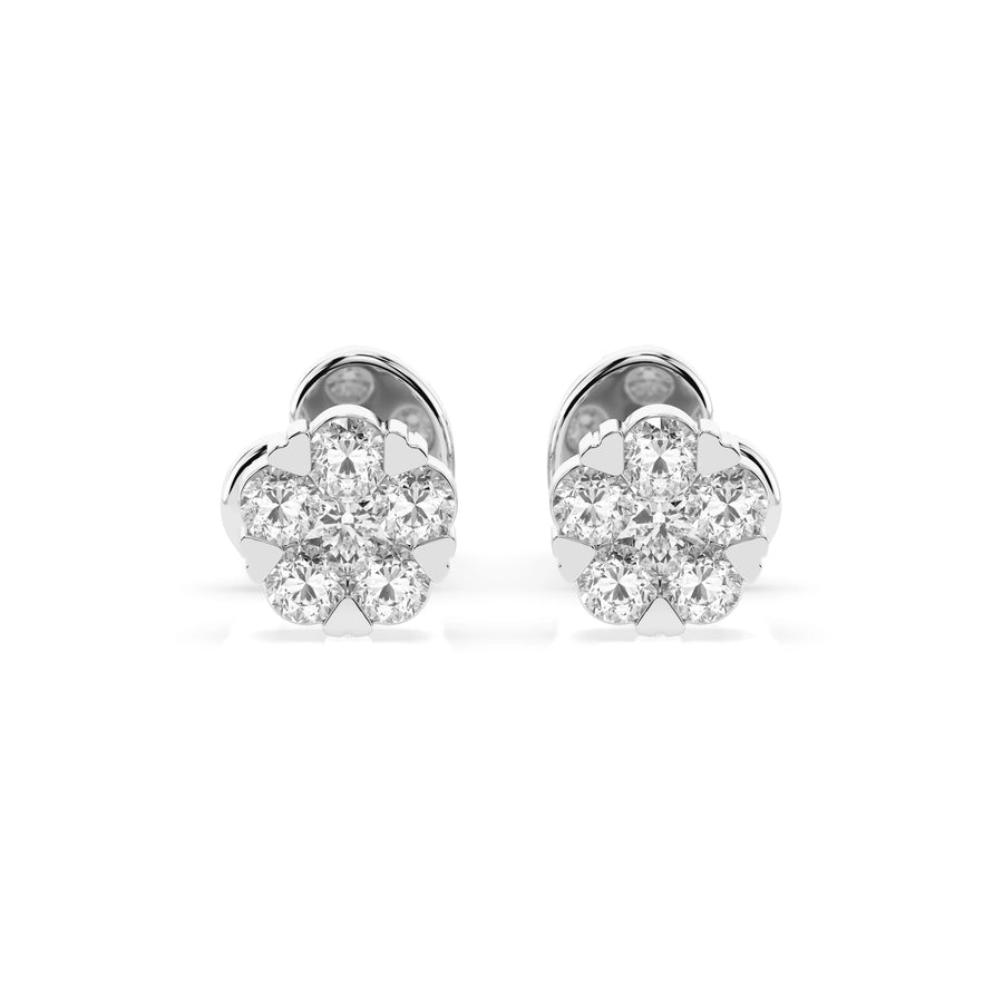 Illusion Diamond Earrings Round 0.03ct by Qutahia Jewellery