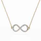 Delicate Diamond Necklace Round 0.19ct by Qutahia Jewellery
