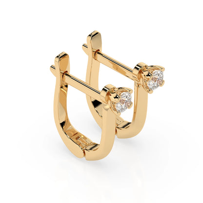 Solitaire English Lock Earring (Round), 0.12 ct — 102-10089(2.5)