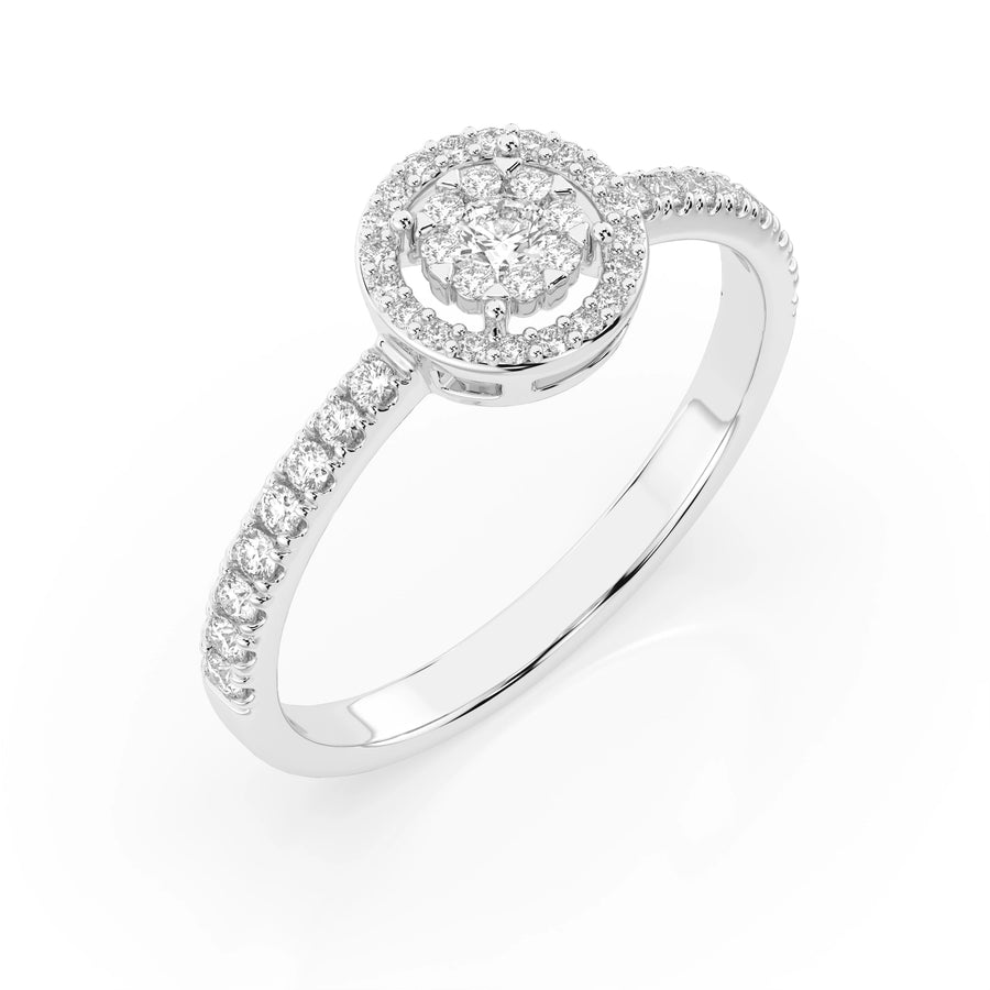 Illusion Diamond Ring Round 0.03ct by Qutahia Jewellery