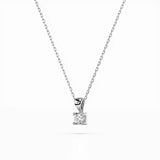 Diamond Pendant Necklace Round 0.08ct by Qutahia Jewellery