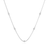 Delicate Diamond Necklace Round 0.14ct by Qutahia Jewellery