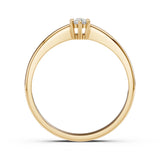 Solitaire Diamond Ring Round 0.1ct by Qutahia Jewellery