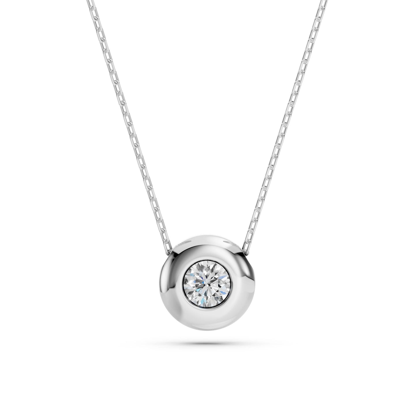 Solitaire Necklace (Round), 0.15 ct — 104-10007(3.4)