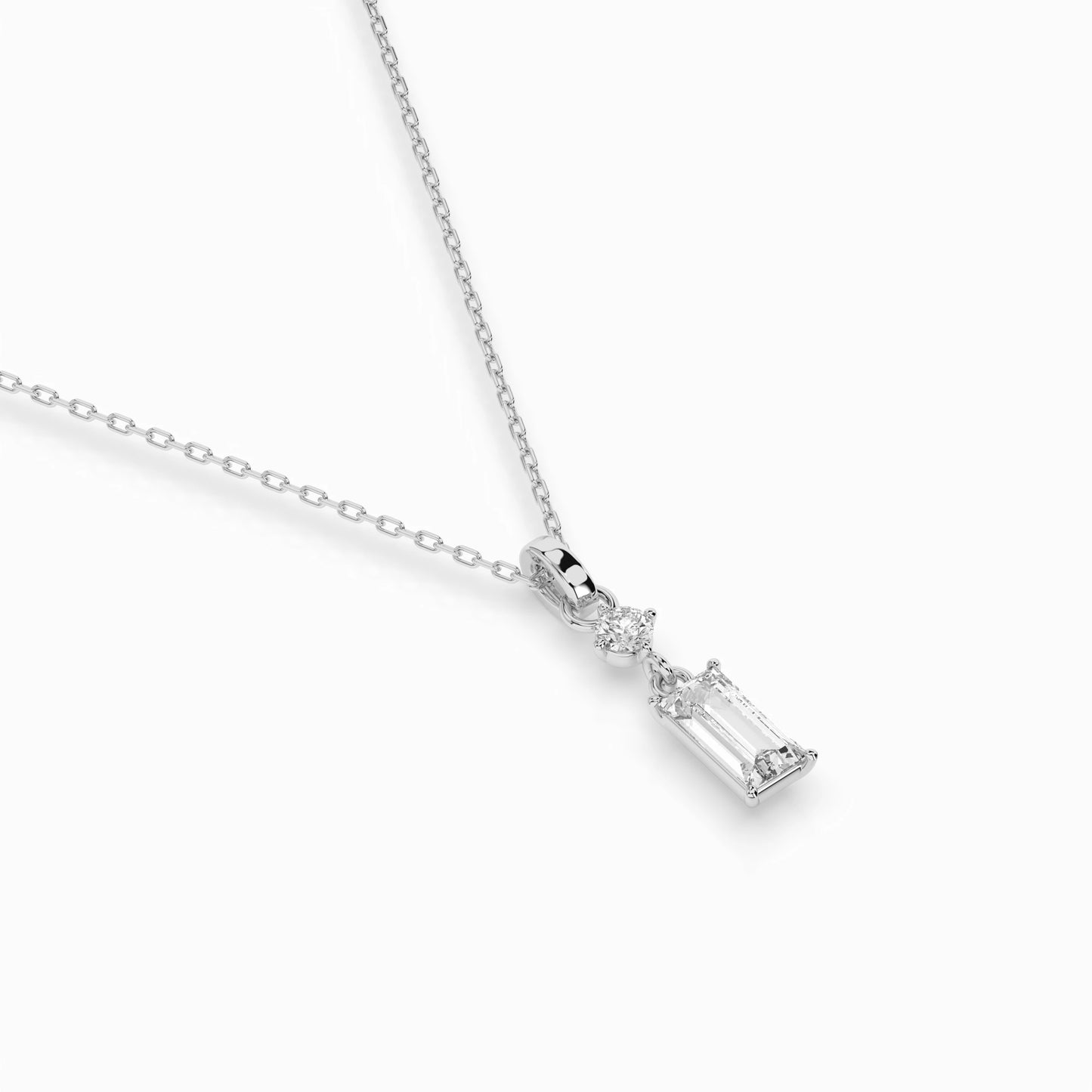 Solitaire Necklace (Baguette), 0.04 ct — 104-10071/2(0.30)BAQ