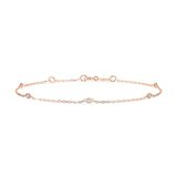 Diamond Bracelet Gold Round 0.07ct by Qutahia Jewellery