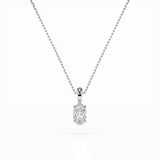 Diamond Pendant Necklace Oval 0.3ct by Qutahia Jewellery