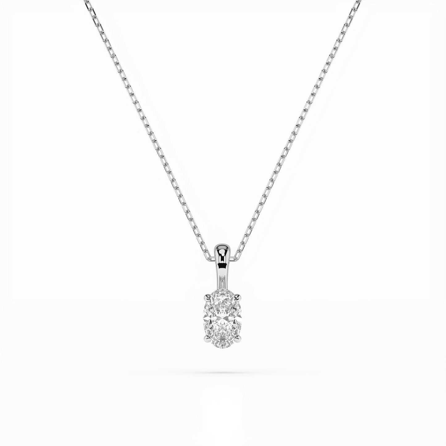 Solitaire Necklace (Oval), 0.3 ct — 104-10069(0.30)OV