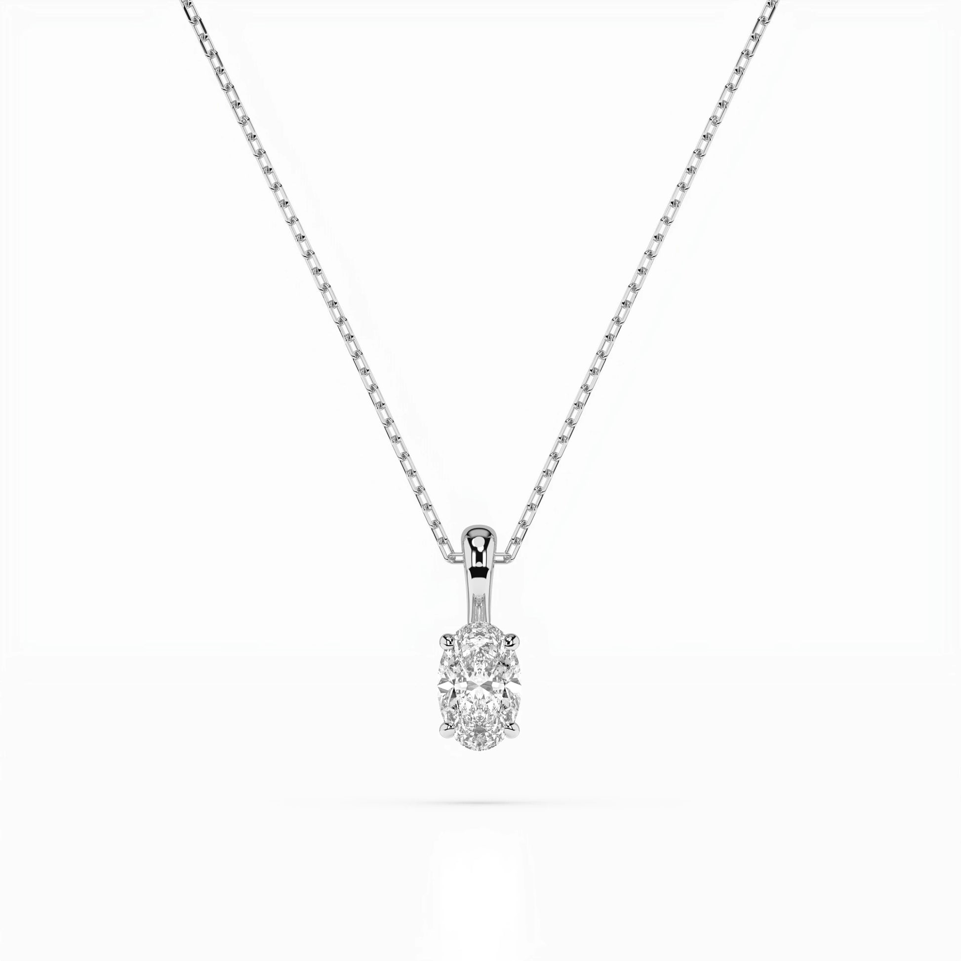Solitaire Necklace (Oval), 0.3 ct — 104-10069(0.30)OV