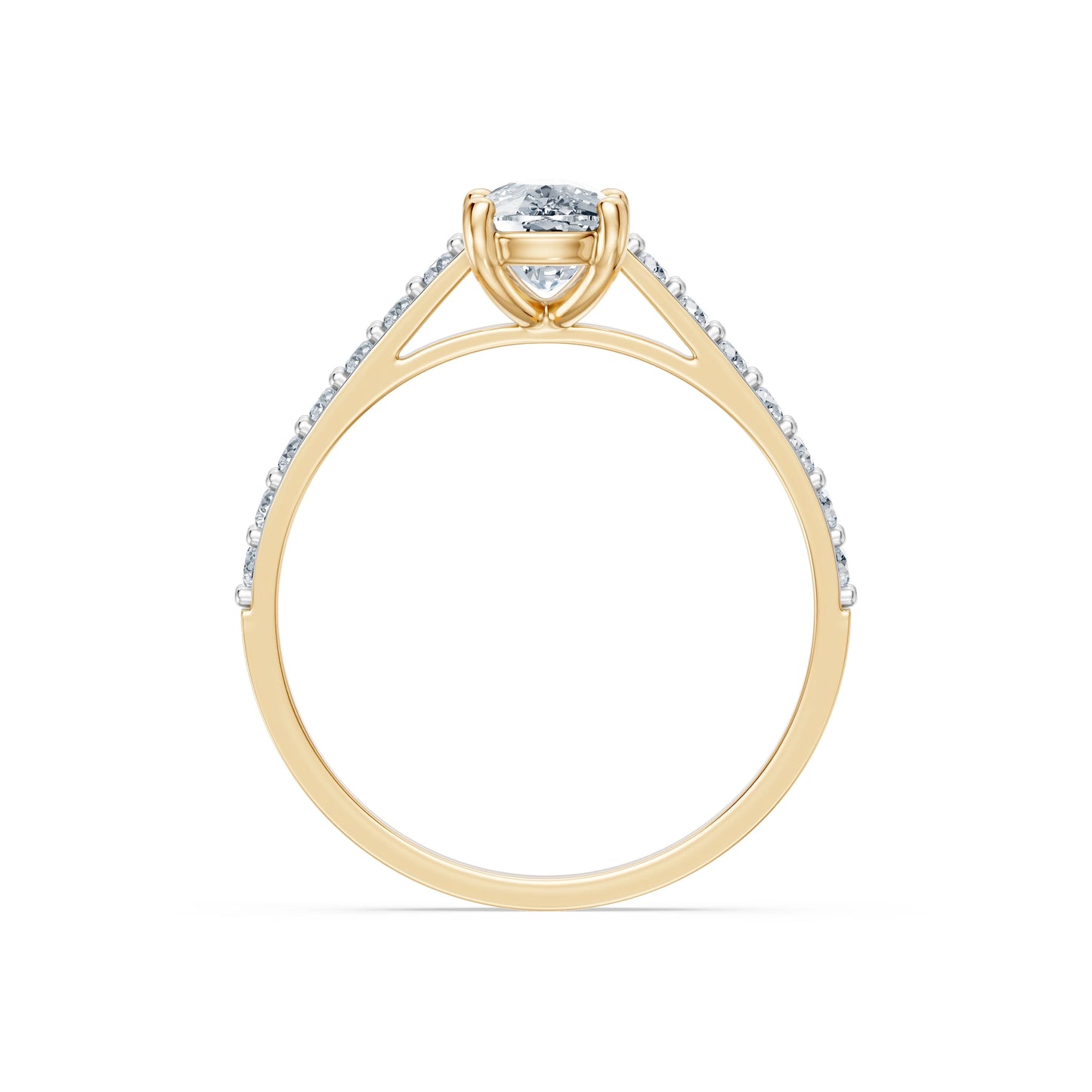 Cushion Lab Grown Diamond Slim Pave Eternity Ring 1.0ct by Qutahia Jewellery