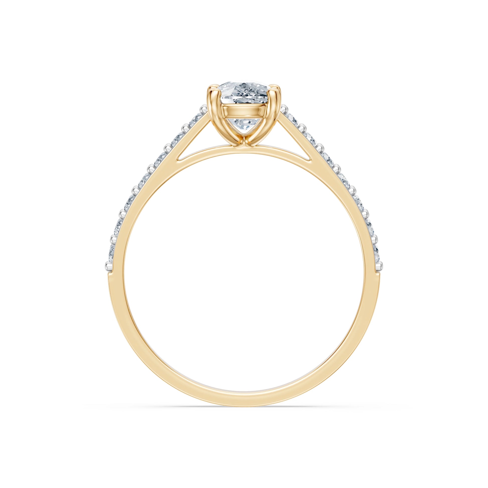 Cushion Lab Grown Diamond Slim Pave Eternity Ring 1.0ct by Qutahia Jewellery