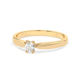 Solitaire Diamond Ring Round 0.15ct by Qutahia Jewellery