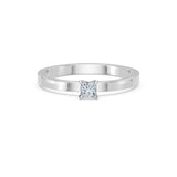 Solitaire Diamond Ring Princess 0.17ct by Qutahia Jewellery