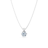 Round Brilliant Diamond Classic Solitaire Necklace 0.7ct by Qutahia Jewellery