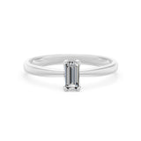 Solitaire Diamond Ring Baguette 0.3ct by Qutahia Jewellery