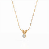 Diamond Pendant Necklace Round 0.1ct by Qutahia Jewellery