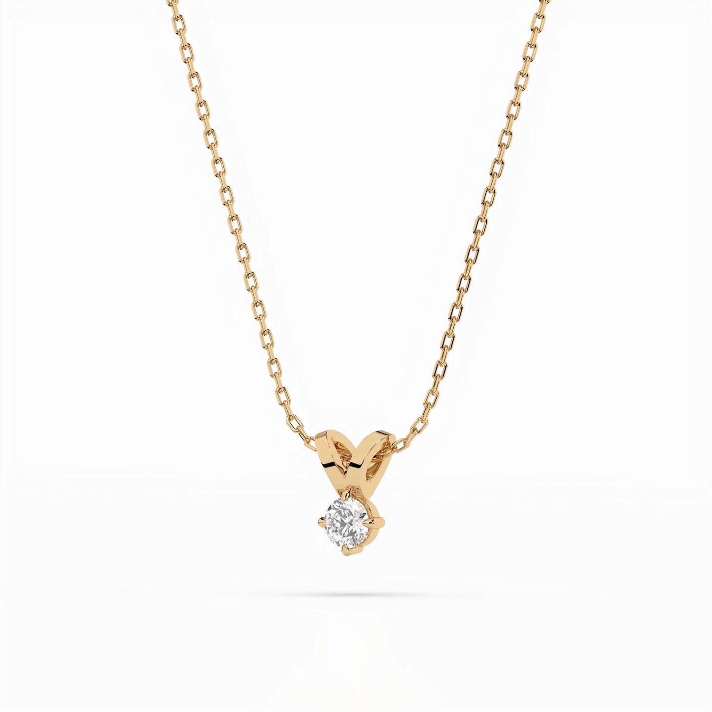 Solitaire Necklace (Round), 0.1 ct — 104-10037(3.0)