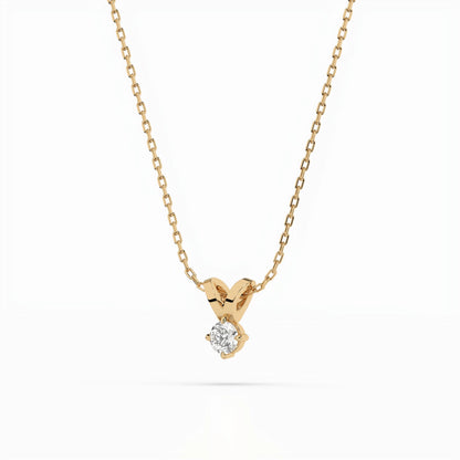 Solitaire Necklace (Round), 0.1 ct — 104-10037(3.0)