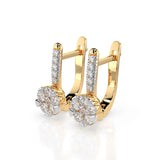 Illusion Diamond Earrings Round 0.12ct by Qutahia Jewellery