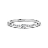 Solitaire Eternity Diamond Ring Round 0.1ct by Qutahia Jewellery
