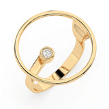Minimalist Diamond Ring Round 0.03ct by Qutahia Jewellery