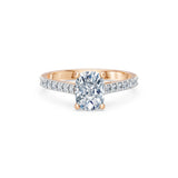 Cushion Lab Grown Diamond Pave Eternity Ring 1.5ct by Qutahia Jewellery