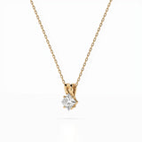 Diamond Pendant Necklace Princess 0.3ct by Qutahia Jewellery